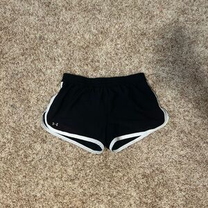 black under armour shorts with white border